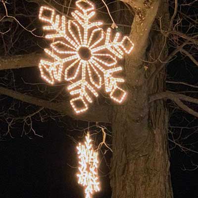 Lit Up Snowflakes on the Common